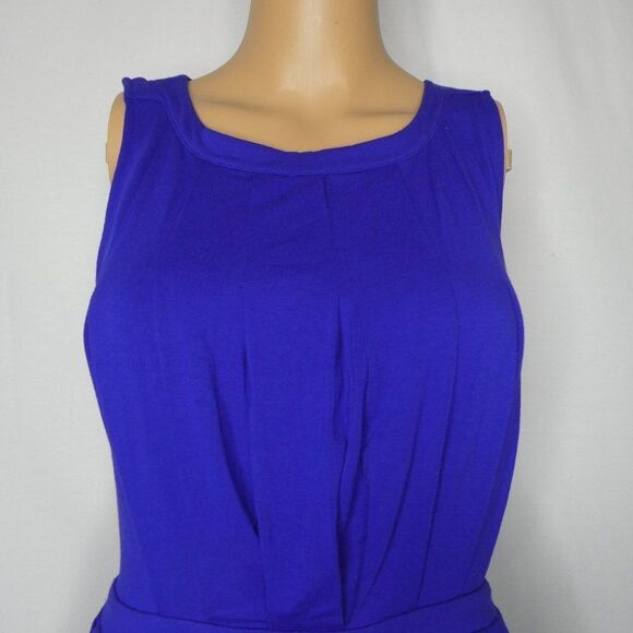 Deletta Anthropologie Corbara Cobalt Blue Pleated Peplum Blouse Top Keyhole Back - Picture 3 of 7